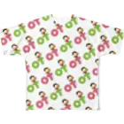 OTJAPONのOTJAPONのシュプとヲタッチとピンク＆グリーンロゴ All-Over Print T-Shirt