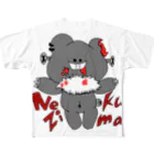 KIKITEKI_LABORATORYのNEZI KUMA BLACK フルグラフィックTシャツ