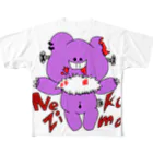 KIKITEKI_LABORATORYのNEZI KUMA PURPLE フルグラフィックTシャツ