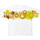 millionmirrors!のHaguruma Flower（FGT｜両面） All-Over Print T-Shirt