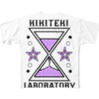 KIKITEKI_LABORATORYの砂時計 薄紫 フルグラフィックTシャツ