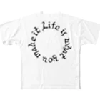 やすえのlife is what you make it フルグラフィックTシャツ