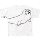 neconos Goodsのあざらしのひと（黒） All-Over Print T-Shirt