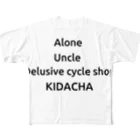 KIDACHAのalone uncle Delusive cycle shop  KIDACHA フルグラフィックTシャツ