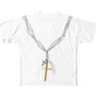 Drecome_DesignのCross Necklace フルグラフィックTシャツ
