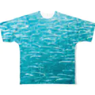 デザインをしましたの魚群 フルグラフィックTシャツ
