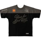 HAVE A BIKE DAY. ＠ SUZURIのHABDmoto(mocha/black) All-Over Print T-Shirt