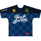 HAVE A BIKE DAY. ＠ SUZURIのHABDmoto(navy/blue) All-Over Print T-Shirt