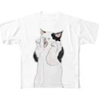 トコロコムギの妖怪あくびうつしにゃんこ All-Over Print T-Shirt