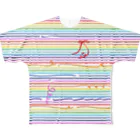 dizzyのレインボーなストライプ フルグラフィックTシャツ