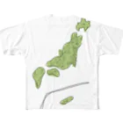 北島の日本の地理を学ぶ君 フルグラフィックTシャツ