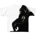 ACHIP SHOPのBIG GORILLA (white×black) All-Over Print T-Shirt