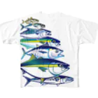 MUSEUM LAB SHOP MITのお魚をまとうTシャツ＊アオモノ フルグラフィックTシャツ