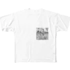 湘南のmafumafu の人魚像と薔薇 All-Over Print T-Shirt