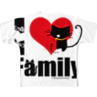かにゃんクリエイトのI LOVE Family フルグラフィックTシャツ