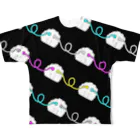 ねんねのつながるねんねくんBLACK All-Over Print T-Shirt