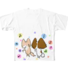 SHIMSHIMPANの踊れ踊れ フルグラフィックTシャツ