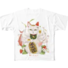 水無月堂のまねき猫 All-Over Print T-Shirt