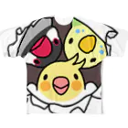 まめるりはことりのなかよしインコ【まめるりはことり】 フルグラフィックTシャツ