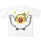 まめるりはことりのまるまるオカメインコ【まめるりはことり】 フルグラフィックTシャツ