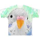 まめるりはことりのセキセイインコ　オパーリン【まめるりはことり】 All-Over Print T-Shirt