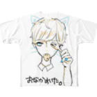 AKKY!のおなかすいたねこ♂ フルグラフィックTシャツ