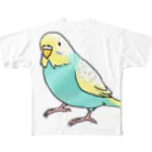 まめるりはことりのごきげんセキセイインコ【まめるりはことり】 All-Over Print T-Shirt