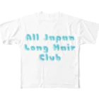 クドームーンの全日本ロングヘアー研究会 オフィシャル フルグラフィックTシャツ