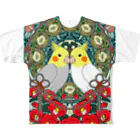 まめるりはことりのオカメインコ椿【まめるりはことり】 All-Over Print T-Shirt