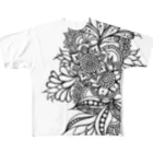 T-coun+ （ティーカン）のわぉ！ふらわー All-Over Print T-Shirt