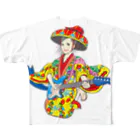 KOMIDESIGN_SUZURISHOPの琉球ROCK(琉球衣装女子) All-Over Print T-Shirt