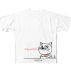 PaP➡︎Poco.a.PocoのRelax and wait 餌を待つ猫 All-Over Print T-Shirt