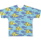 パチンカスSHOPの海中魚群 フルグラフィックTシャツ