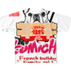 アート宇都宮(ARTUTSUNOMIYA)の5★Frenchbulldogfamily★組丁シンプルタイプ フルグラフィックTシャツ