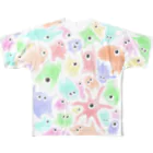 なんコレ【NANDAcollection】の集まるモンスター(パステル) All-Over Print T-Shirt