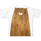 BEARGUNDYの木彫り フルグラフィックTシャツ