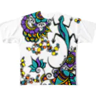 T-coun+ （ティーカン）のトカゲふらわー*カラー All-Over Print T-Shirt