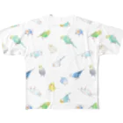 まめるりはことりのたっぷりセキセイインコちゃん【まめるりはことり】 All-Over Print T-Shirt