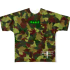 Rabit-shopの[ロゴ]カモ柄Ｔ[男女兼用] All-Over Print T-Shirt