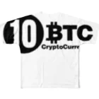 10BTCの10BTC(Black-Logo) フルグラフィックTシャツ