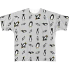 ゆるいイラストのアイテム - イラストレーターハセガワのペンギンとアジ All-Over Print T-Shirt