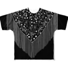 Flamenco Verano Tiendaのフラメンコ　ベラーノ　黒背中カスタネット All-Over Print T-Shirt