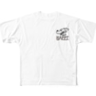 nidan-illustrationのhappy dog -ENJOY- (black ink) All-Over Print T-Shirt