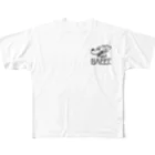 nidan-illustrationのhappy dog -ENJOY- (black ink) フルグラフィックTシャツ