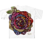 つんたろ村の村長のおみせの虹色と光輝く温かな色とこの薔薇から溢れる想い All-Over Print T-Shirt