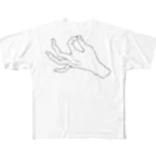 hand and yellowのZIP_白爪 All-Over Print T-Shirt