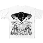 nidan-illustrationの"DUAL PERSONALITY"(B&W) #1 フルグラフィックTシャツ