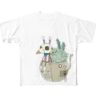 shikA/サビヲシカのスチパンうさぎ(多肉植物) All-Over Print T-Shirt