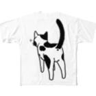 Riotoのねこけつ（ぶち猫） フルグラフィックTシャツ