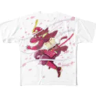 登内けんじ　アーティスト／イラストレーターの武士Tシャツ 【窮地に華】 All-Over Print T-Shirt